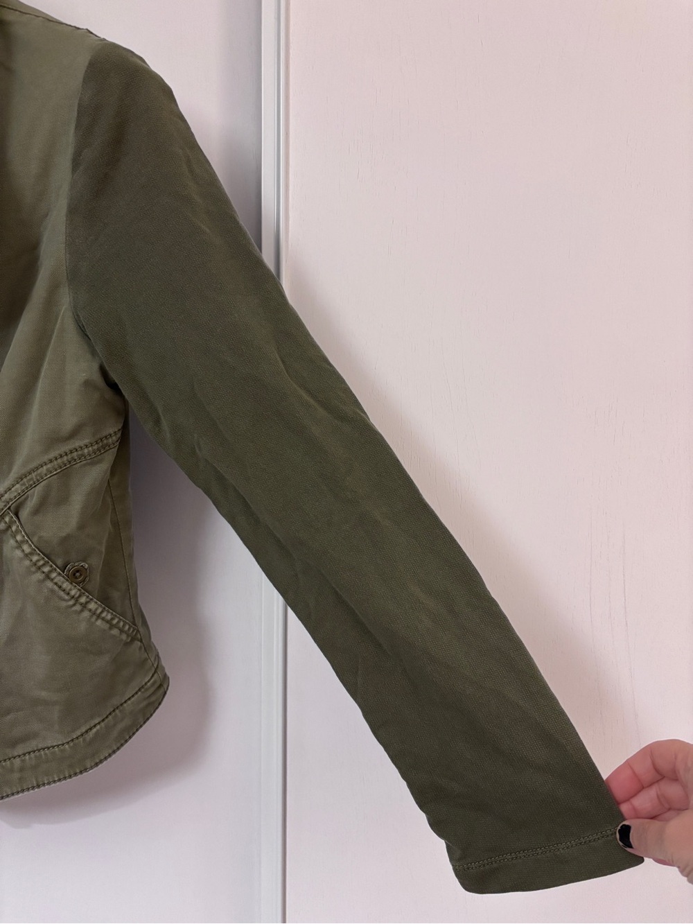 Y2K Anthropologie Marrakech Military Field Jacket Size Medium Moto Utility Green - Picture 4 of 11